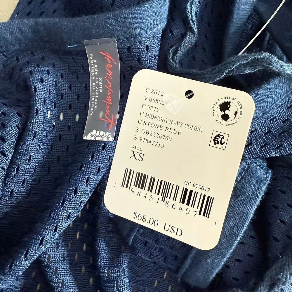 NWT Free people Twirl Tunic Tank, Stone Blue, XS